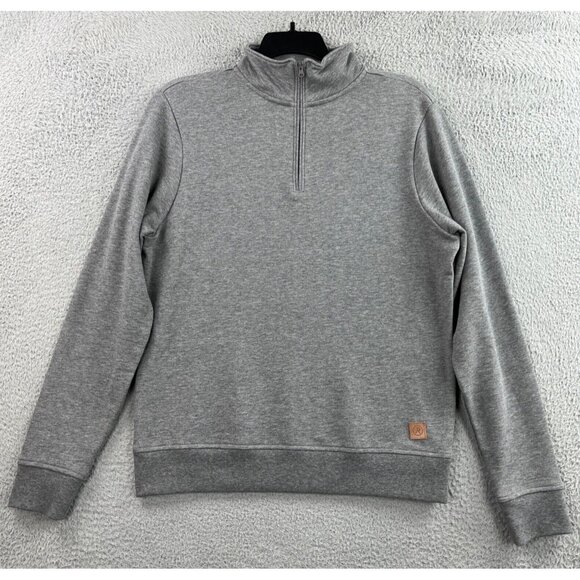 Revtown 1/4 Zip Fleece Pullover Mens Medium Gray Mock Neck Comfort Minimalist - Picture 2 of 16